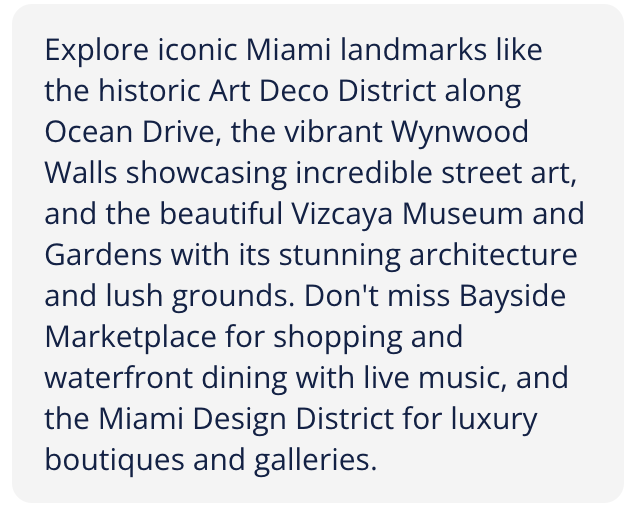 Local Attraction Recommendations, Miami